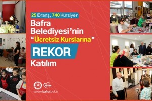 Bafra Belediyesi’nin Ücretsiz Kurslarına Rekor Katılım